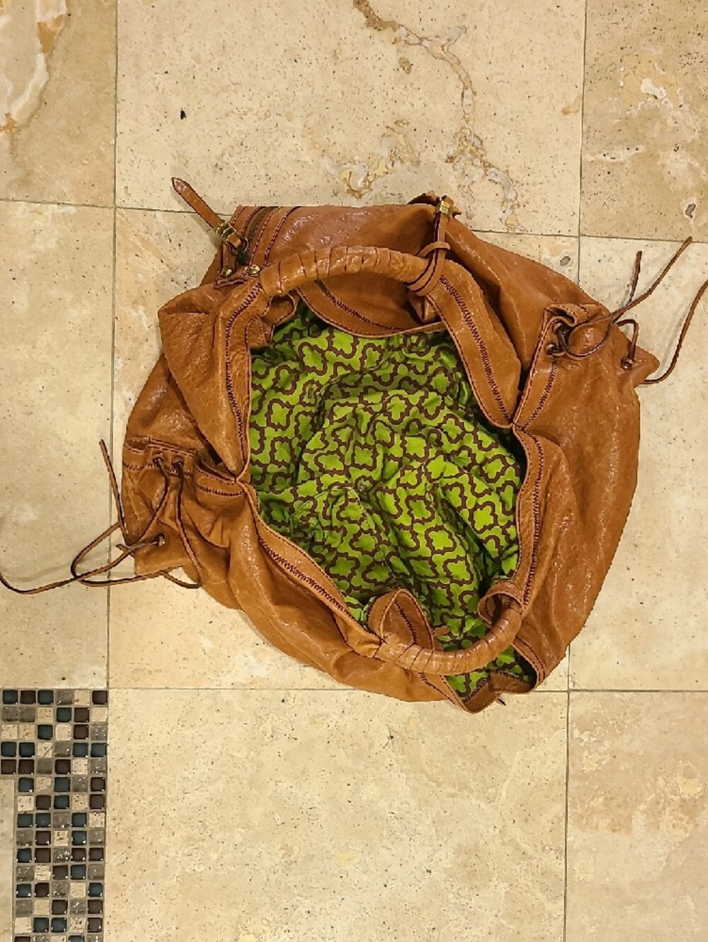 orYANY Cognac Leather Braided-Handle Hobo - Picture 8 of 12